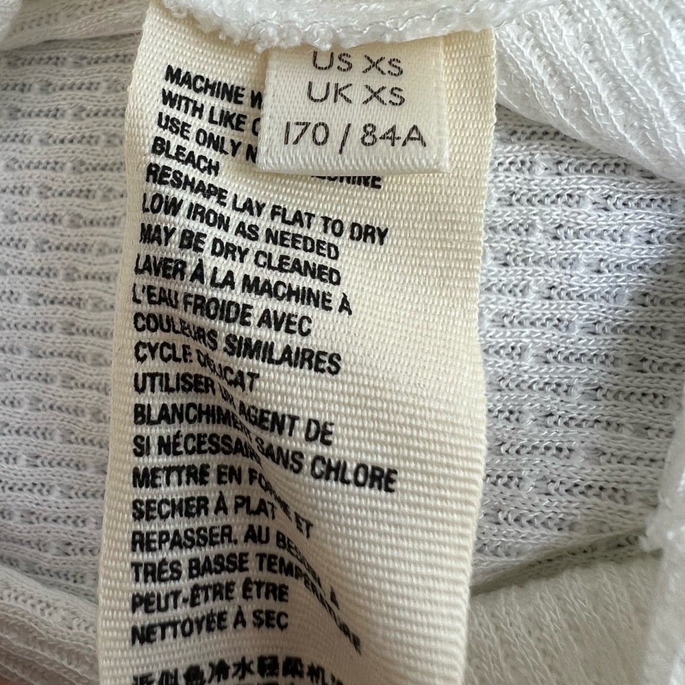 NWT Free People Devin Textured Top Blouse Ivory Size XS-S - Picture 12 of 13